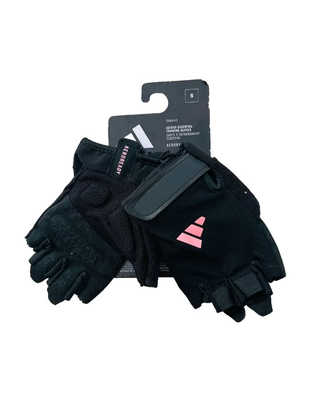 Adidas Essential Adjustable Workout Fingerless Gloves Black / Pink ( S )
